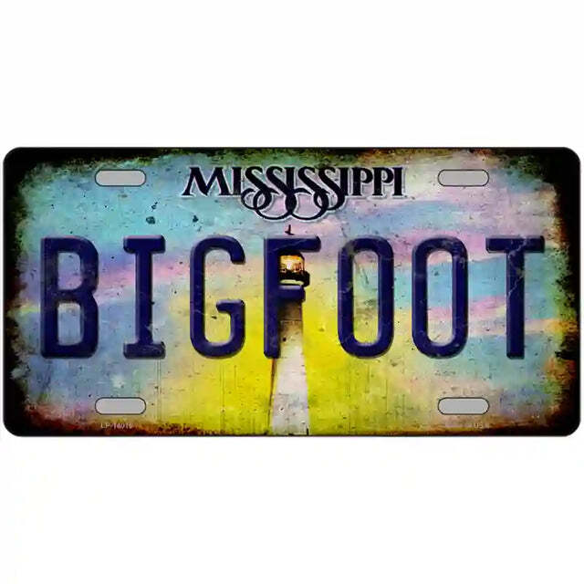 Mississippi Rusty Look Bigfoot Metal Sign