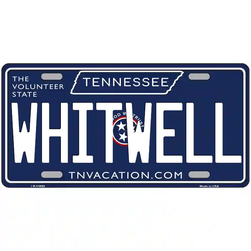 Whitwell Tennessee Blue Metal Sign