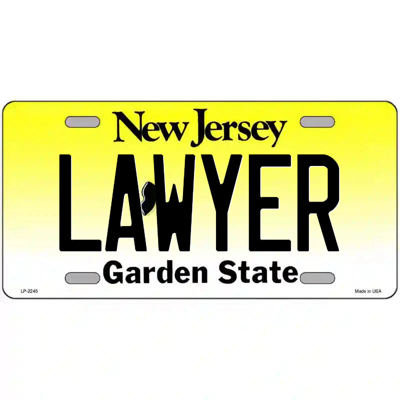Lawyer New Jersey Metal Sign