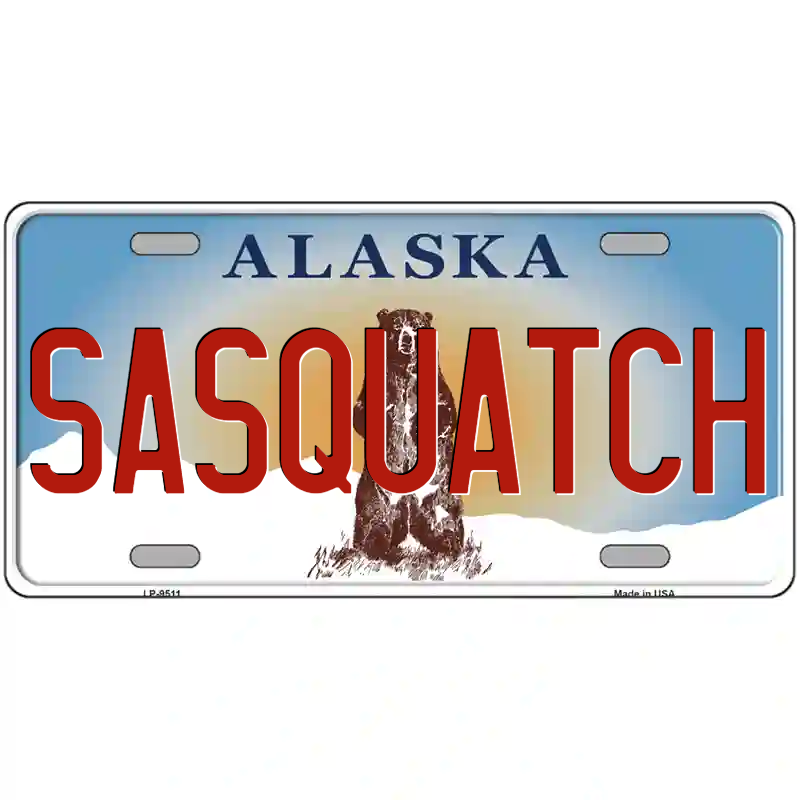Sasquatch Alaska Metal Sign