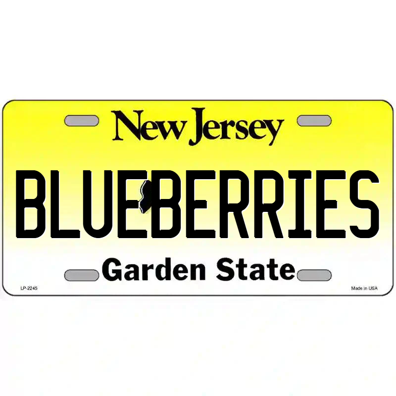 Blueberries New Jersey Metal Sign