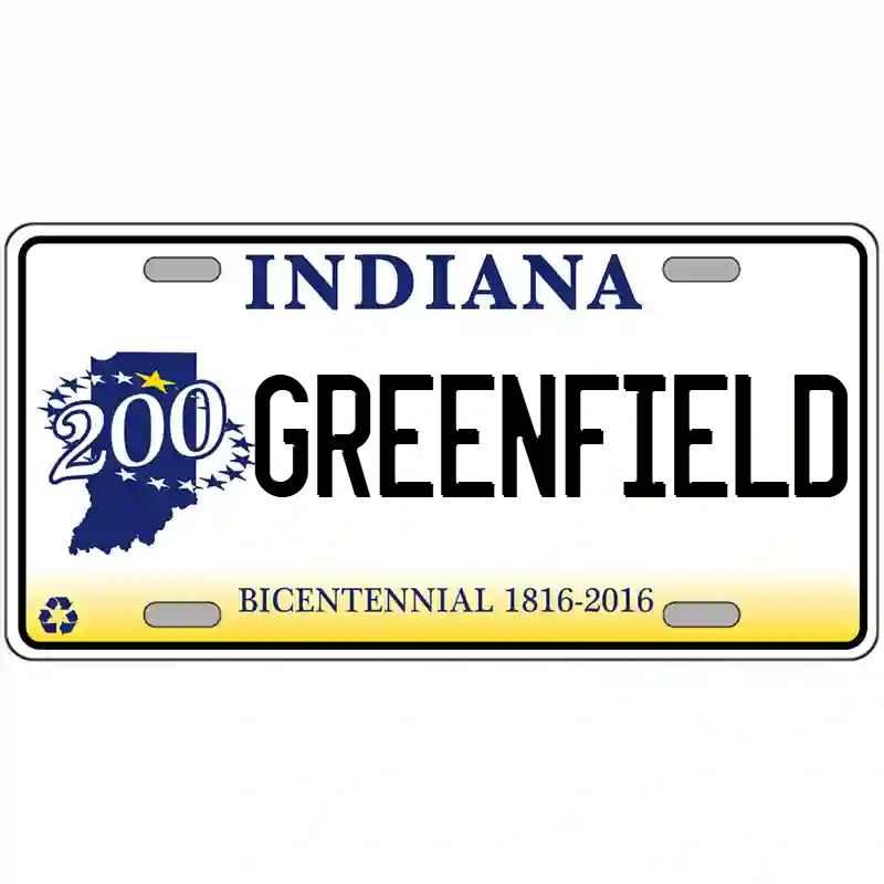 Greenfield Indiana Bicentennial Metal Sign