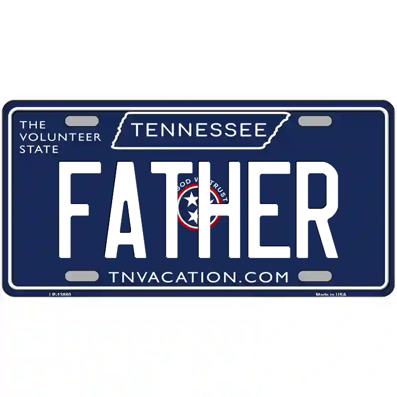 Father Tennessee Blue Metal Sign