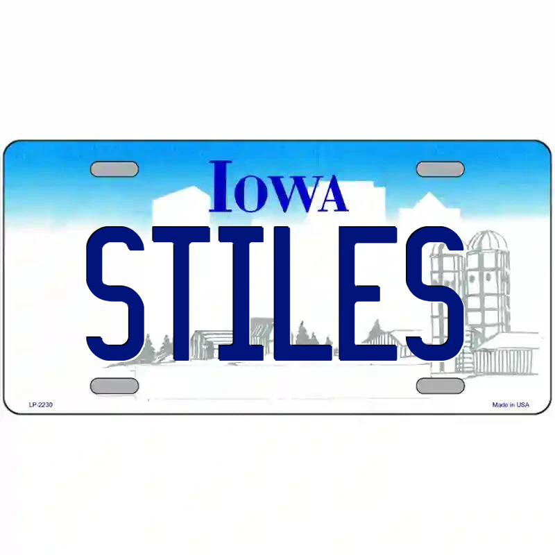 Stiles Iowa Metal Sign