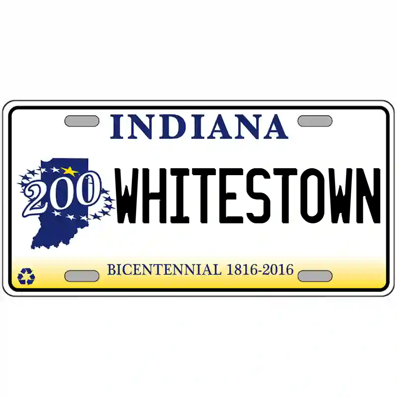 Whitestown Indiana Bicentennial Metal Sign