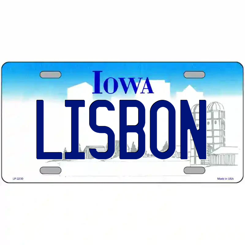 Lisbon Iowa Metal Sign
