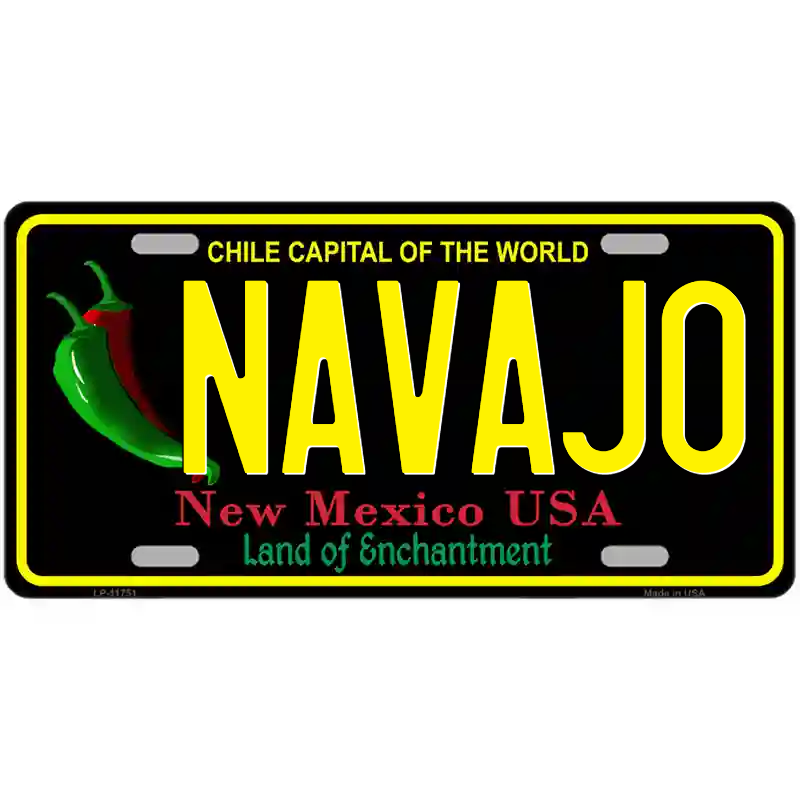 Navajo New Mexico Black Metal Sign