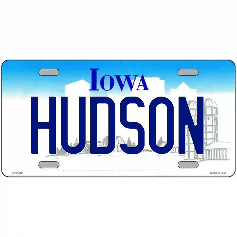 Hudson Iowa Metal Sign