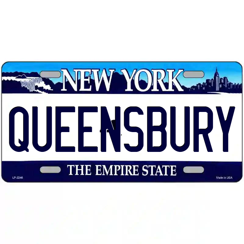 Queensbury New York Blue Metal Sign