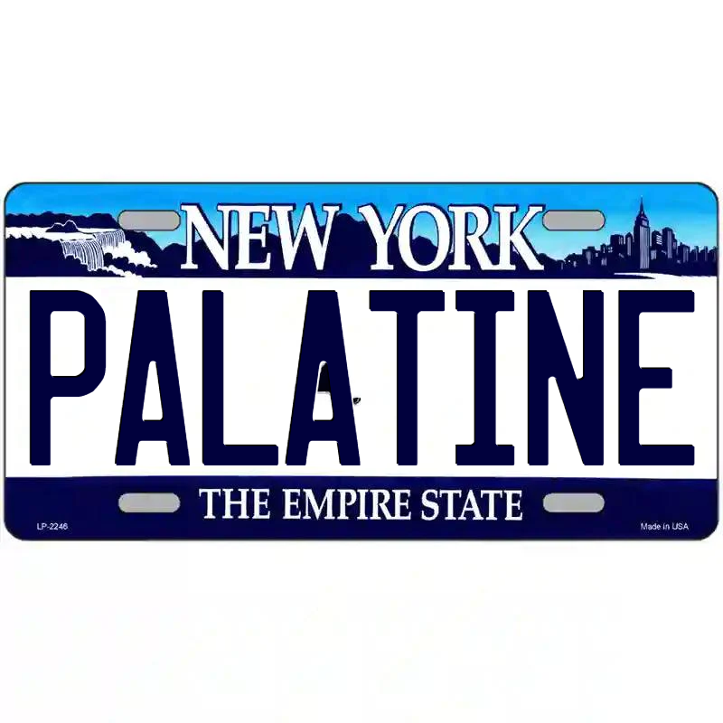 Palatine New York Blue Metal Sign