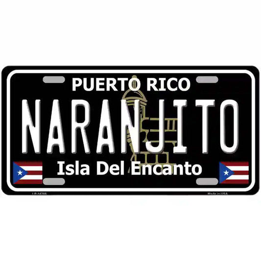 Naranjito Puerto Rico Black Metal Sign