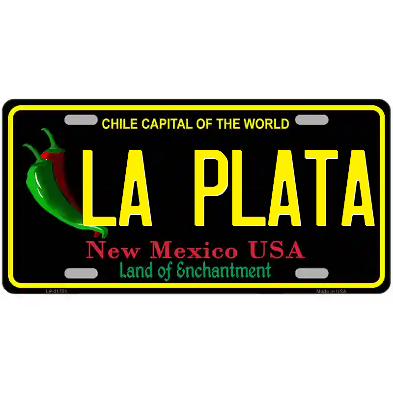 La Plata New Mexico Black Metal Sign