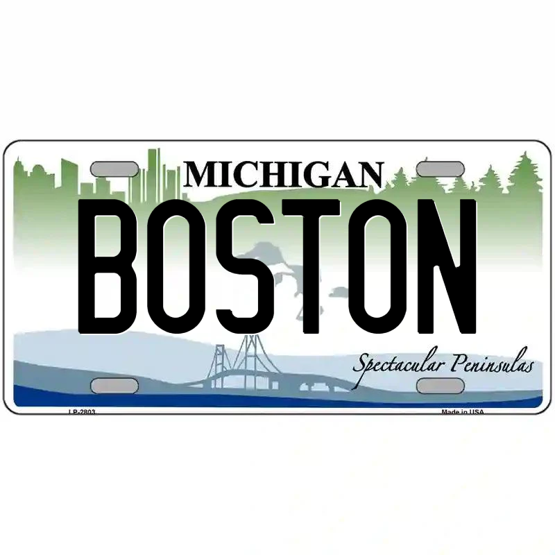 Boston Michigan Metal Sign