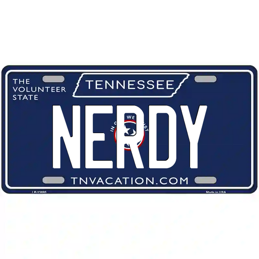Nerdy Tennessee Blue Metal Sign