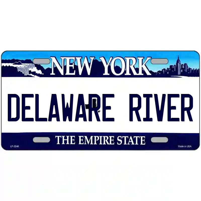 Delaware River New York Blue Metal Sign
