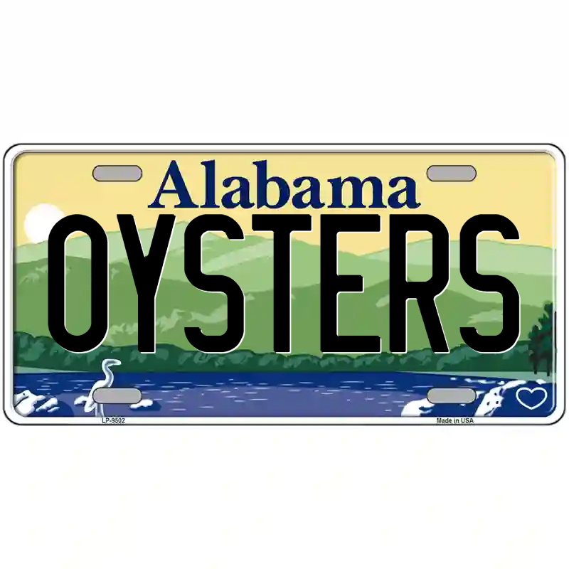 Oysters Alabama Metal Sign