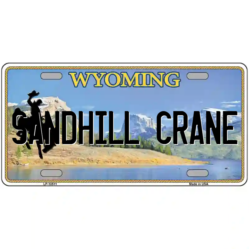 Sandhill Crane Wyoming Metal Sign