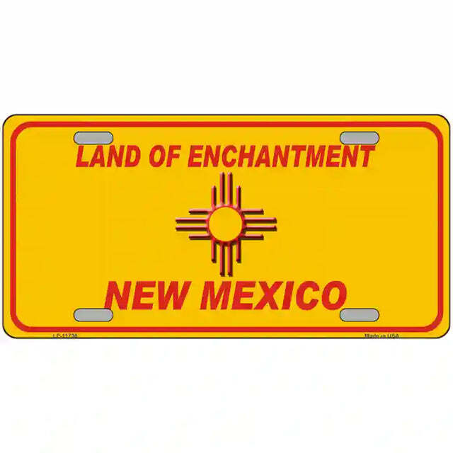 New Mexico Land of Enchantment Yellow Metal Sign