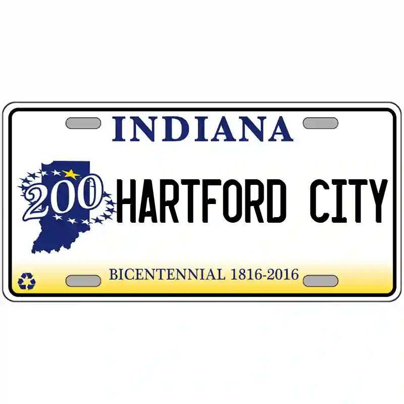 Hartford Indiana Bicentennial Metal Sign