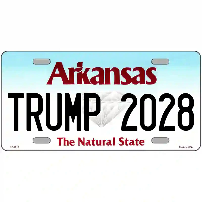 Trump 2028 Arkansas Metal Sign