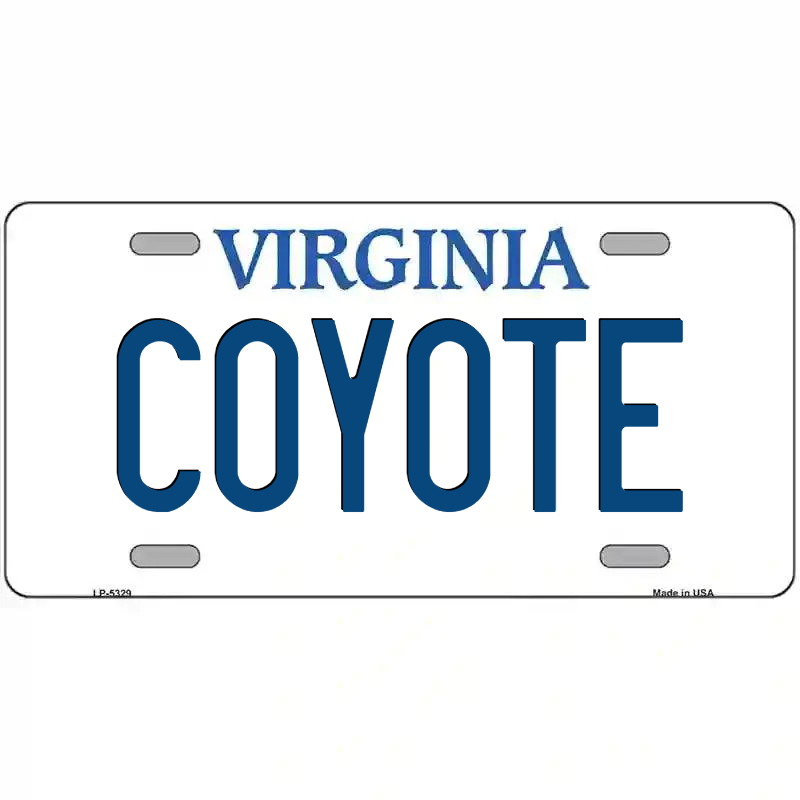 Coyote Virginia Metal Sign