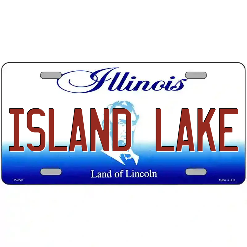Island Lake Illinois Metal Sign