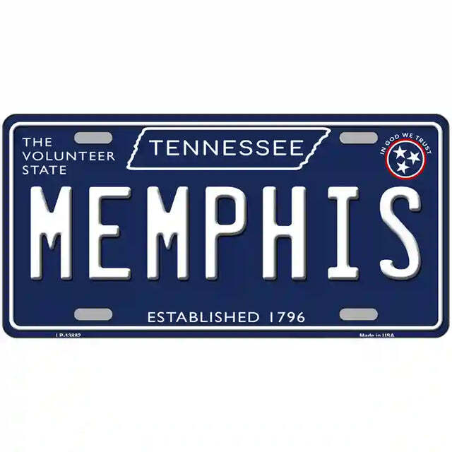 Memphis Tennessee Blue Metal Sign