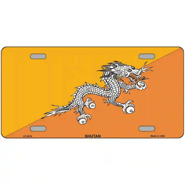 Bhutan Flag Metal Sign