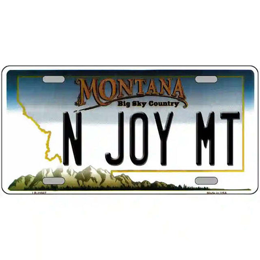 N Joy MT Montana Metal Sign