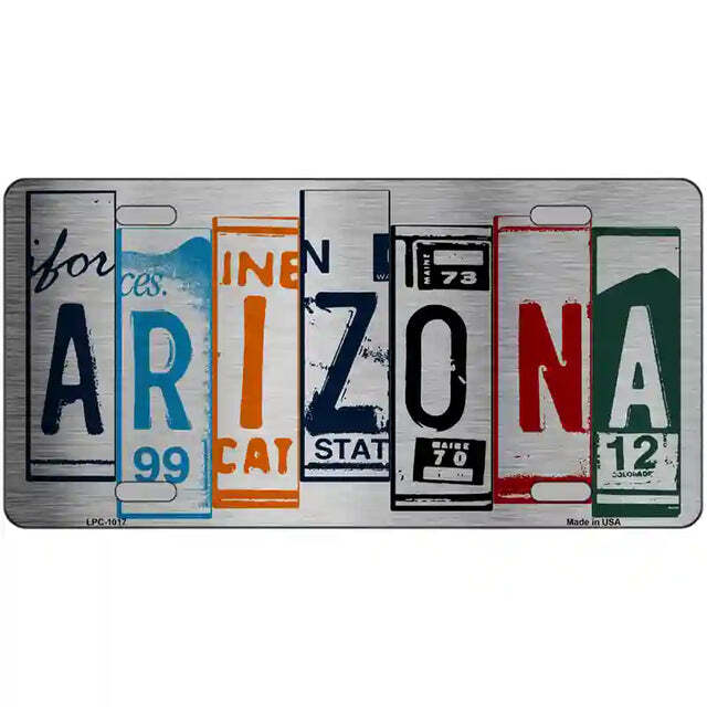 Arizona License Plate Art Metal Sign