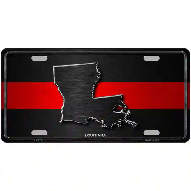 Louisiana Thin Red Line Metal Sign