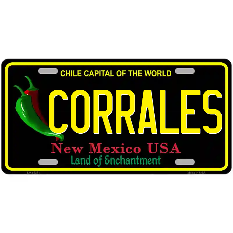 Corrales New Mexico Black Metal Sign