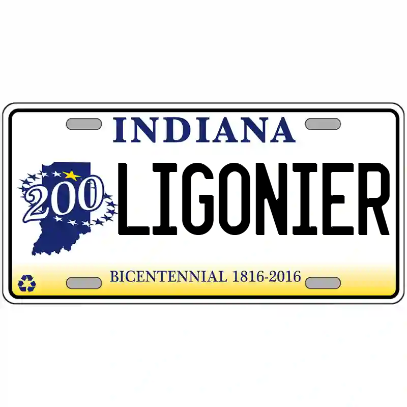 Ligonier Indiana Bicentennial Metal Sign