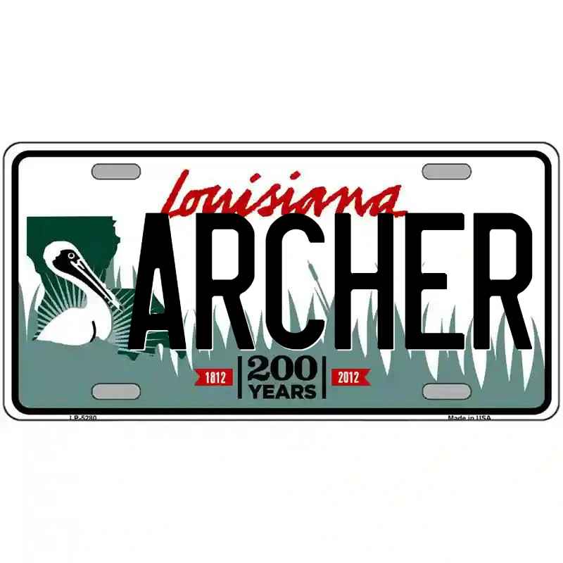 Archer Louisiana Metal Sign