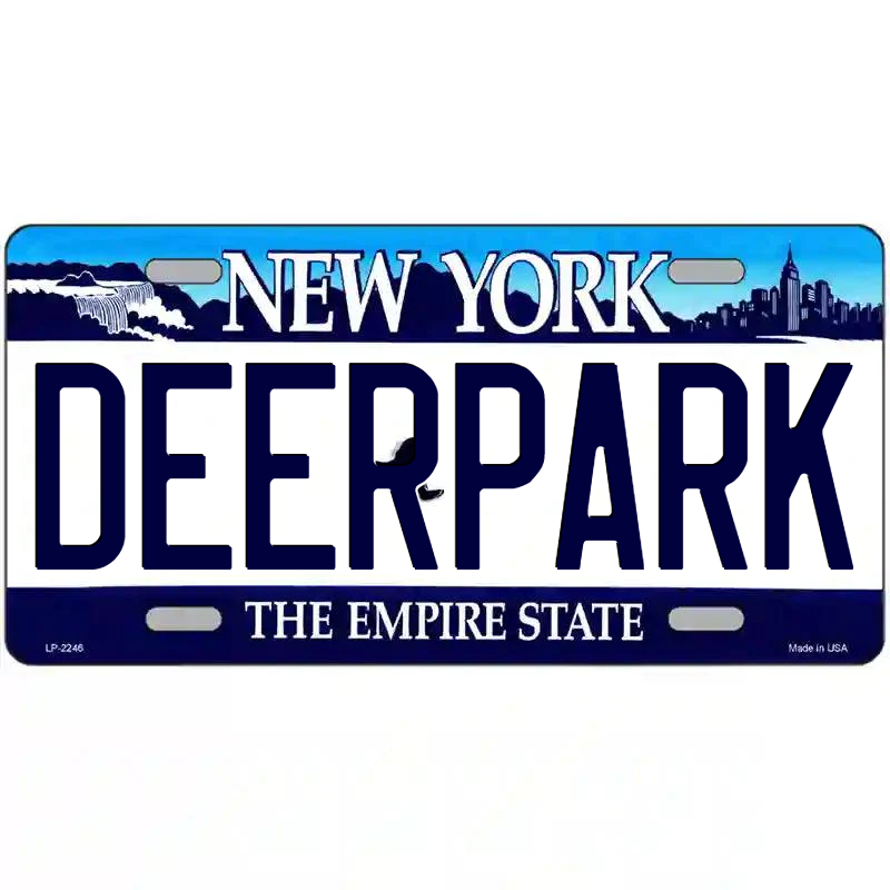 Deerpark New York Blue Metal Sign