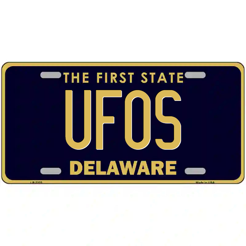 UFOs Delaware Metal Sign