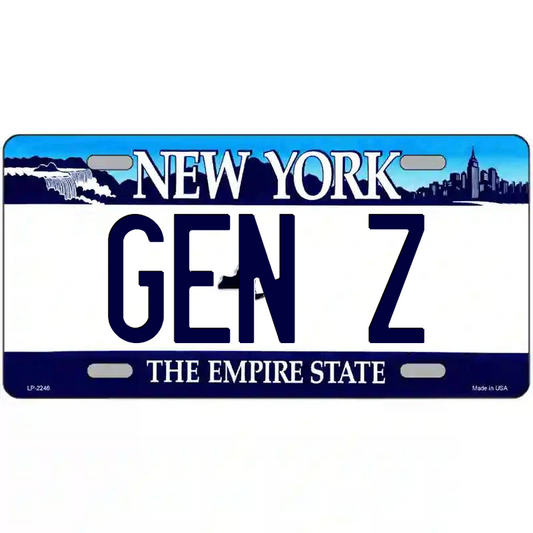 Gen Z New York Blue Metal Sign
