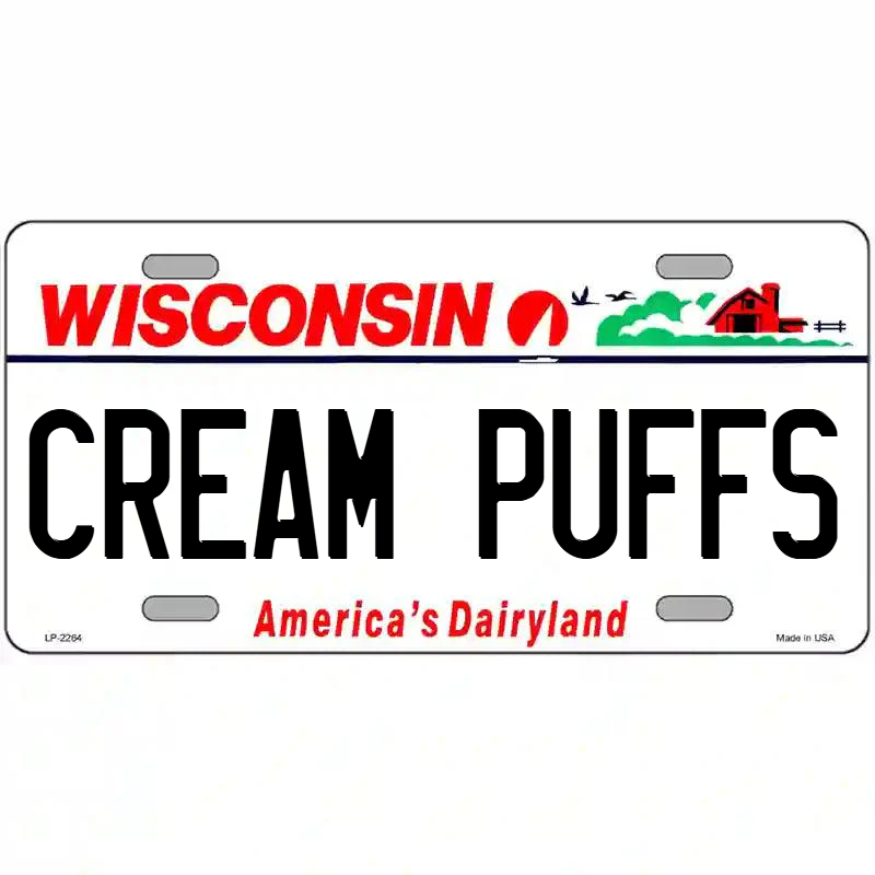Cream Puffs Wisconsin Metal Sign