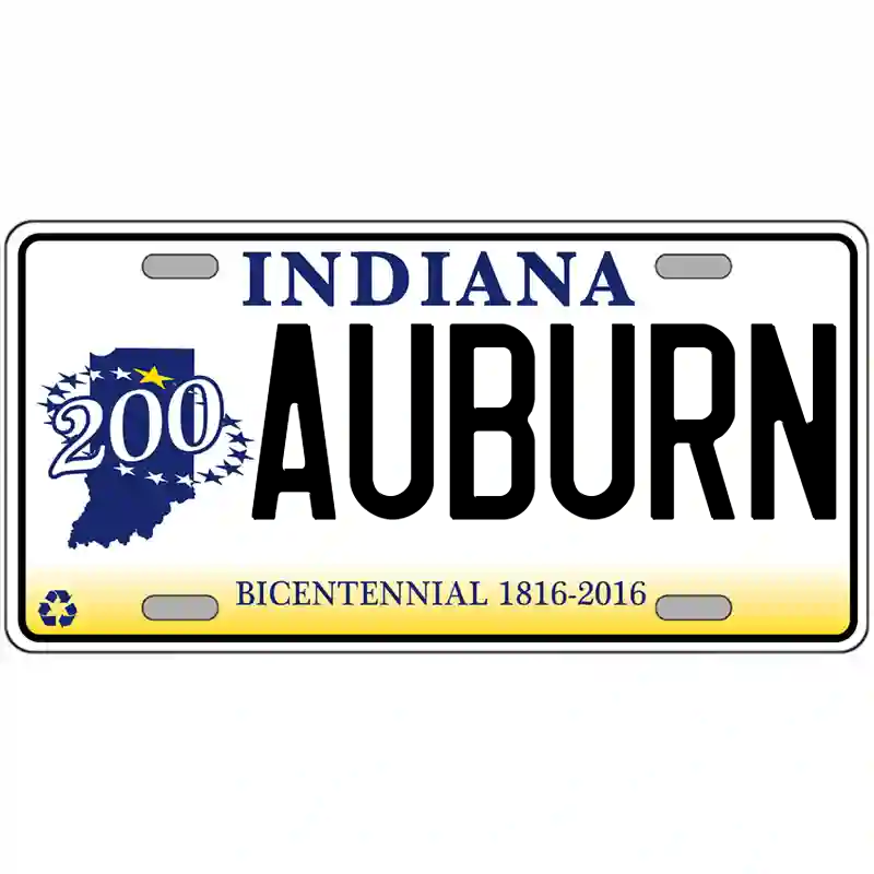 Auburn Indiana Bicentennial Metal Sign