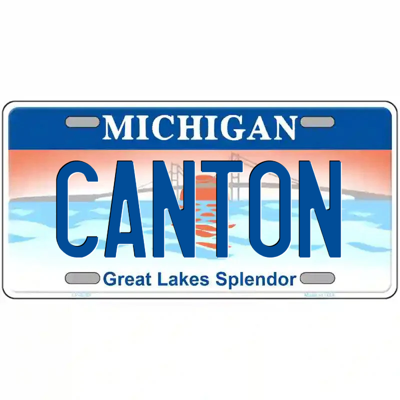 Canton Michigan Great Lakes Metal Sign