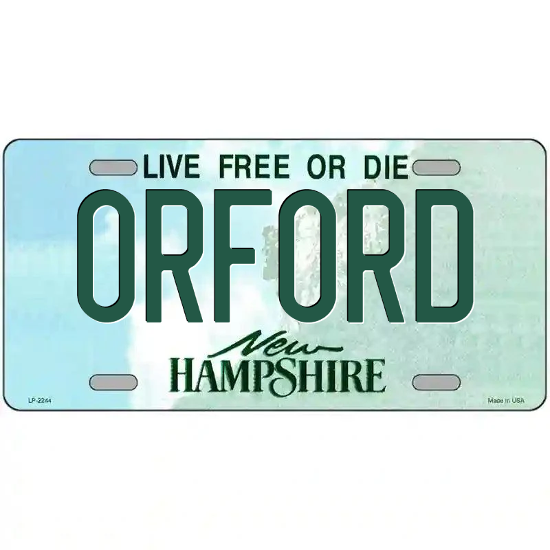 Orford New Hampshire Metal Sign