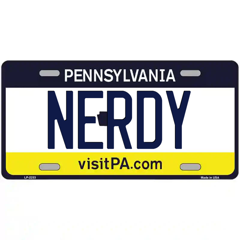 Nerdy Pennsylvania Metal Sign
