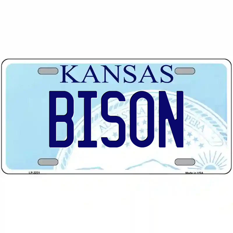 Bison Kansas Metal Sign