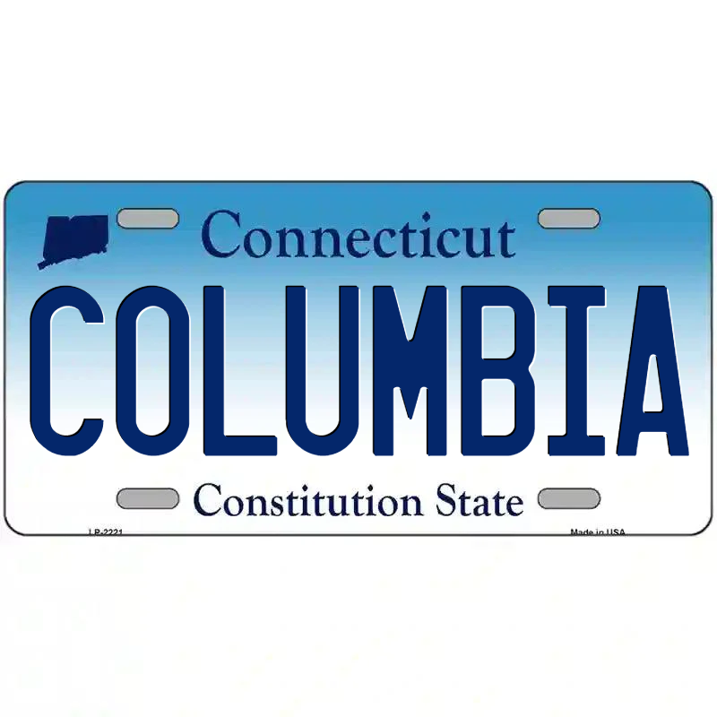 Columbia Connecticut Metal Sign