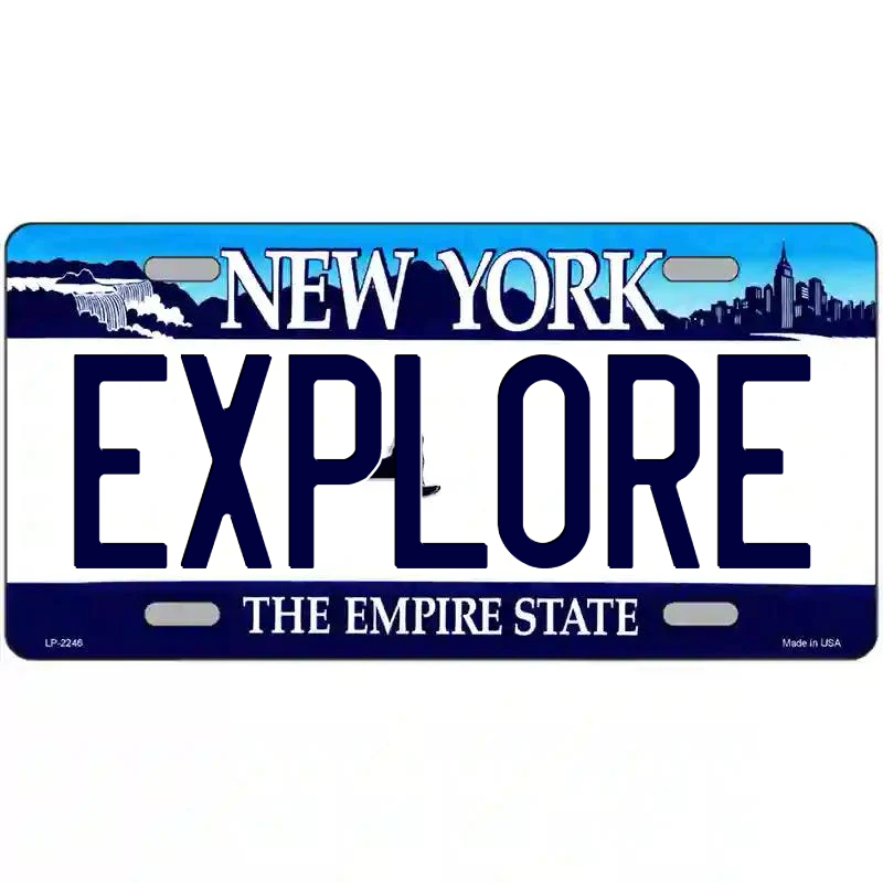 Explore New York Blue Metal Sign