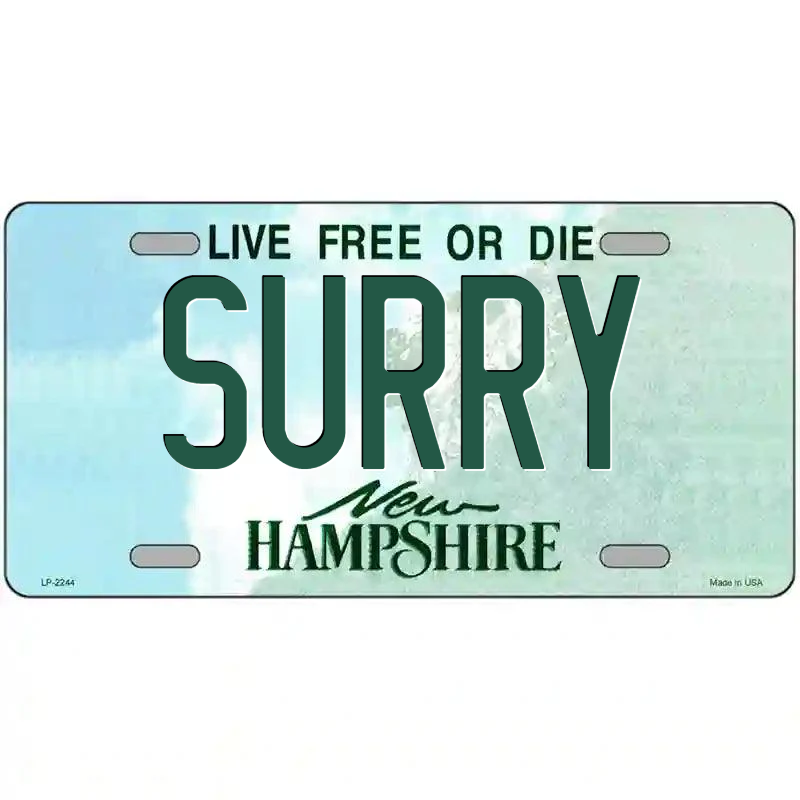 Surry New Hampshire Metal Sign