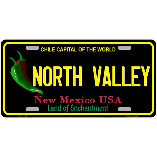 North Valley New Mexico Black Metal Sign