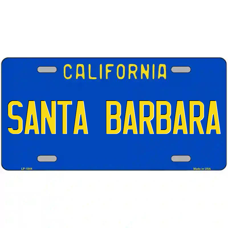 Santa Barbara California Blue Metal Sign