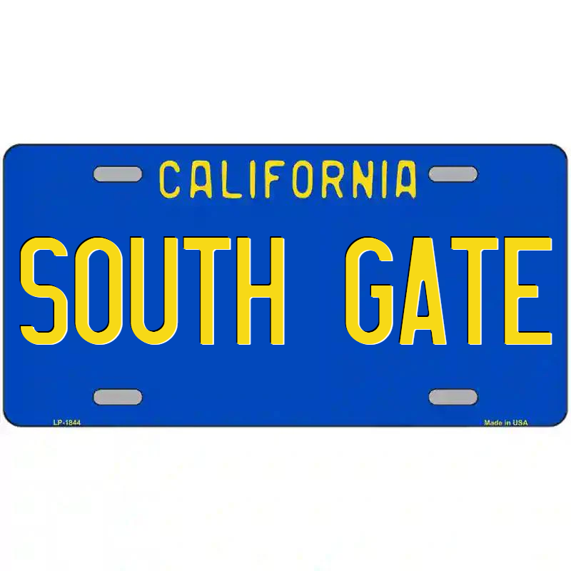South Gate California Blue Metal Sign