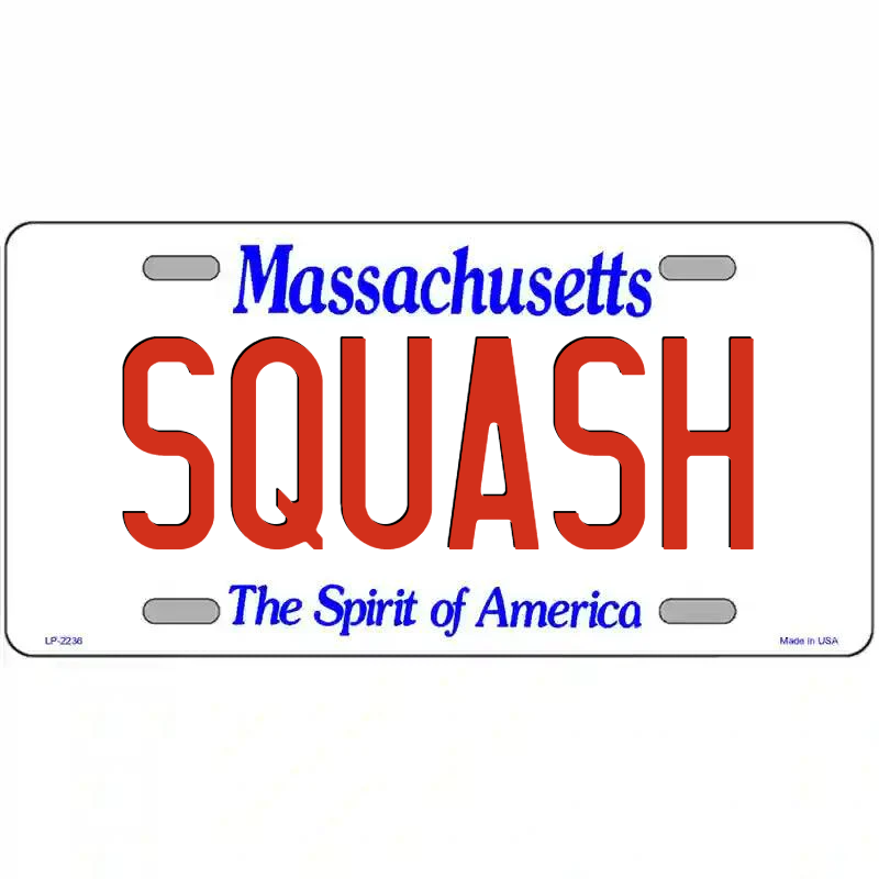 Squash Massachusetts Metal Sign